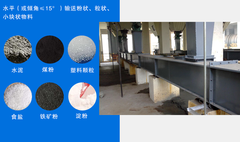 FU鏈?zhǔn)捷斔蜋C(jī)主要用于水平或傾斜輸送粉狀、粒狀或小塊狀物料